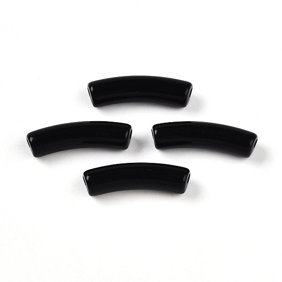 Двухцветные акриловые бусины, бусы из искусственного камня, изогнутая трубка