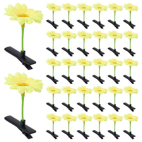 40 pièces de pinces à cheveux en résine tournesol et fer alligator, accessoires pour cheveux pour femmes et filles