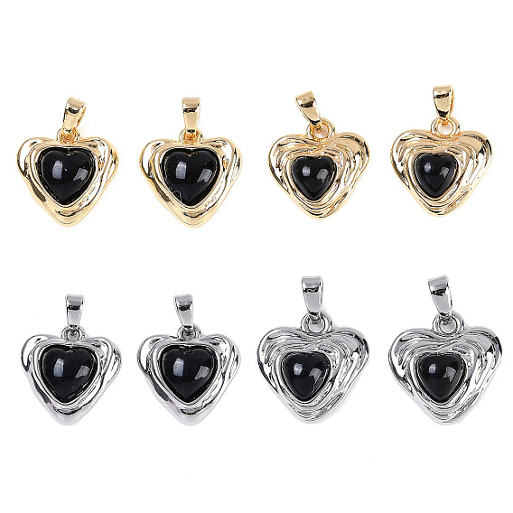 Латунь прелести, со стеклом, сердце