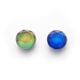 Faceted Glass Cabochons, Changing Color Mood Cabochons, Flat Round