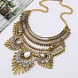 Сплав кристалл горный хрусталь этнический бохо трайбл цветочный массивные нагрудные ожерелья для женщин