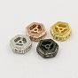 Brass Cubic Zirconia Beads, Hexagon