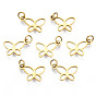 316 Surgical Stainless Steel Charms, with Jump Rings, Butterfly