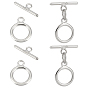 4ensembles 925 fermoirs à bascule en argent sterling, avec un chiffon de polissage 1pc