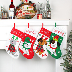 Hong Kong Love Cute Cat Dog Christmas Socks Cartoon Christmas Socks Pendant Christmas Tree Gift Bag Decoration Socks