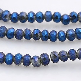 Full Rainbow Plated Faceted Rondelle  Glass Beads Strands