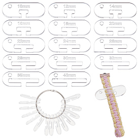 28шт. измеритель ширины акриловой ленты для ткачества, с кольцами на петлях из железа с вкладными листами 2шт.