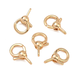 SHEGRACE Brass Spring Ring Clasps, Cadmium Free & Nickel Free & Lead Free, Ring