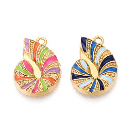 304 нержавеющей стальной эмали подвески, подвески в форме раковины, ионное покрытие (ip), реальный 18 k позолоченный