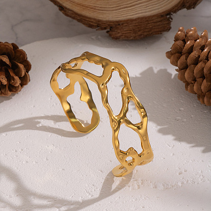 304 женские браслеты-манжеты из нержавеющей стали, ионное покрытие (ip), без кадмия, без никеля и без свинца