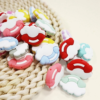 Cloud Food Grade Eco-Friendly Silicone Beads, Chewing Beads  For Teethers, DIY Nursing Necklaces Making