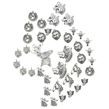 Tibetan Style Alloy Pendants, Mixed Shapes
