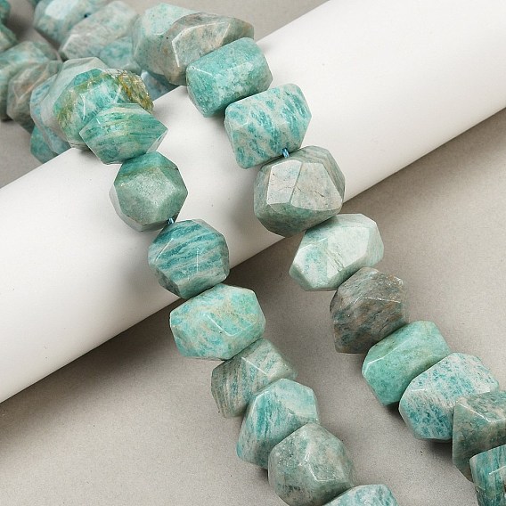 Природных амазонит бисер нитей, граненые, самородки