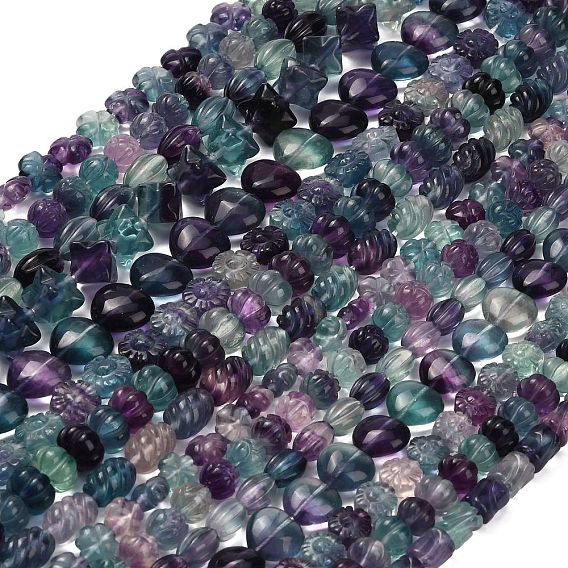 Природного флюорита бисер нитей, разнообразные