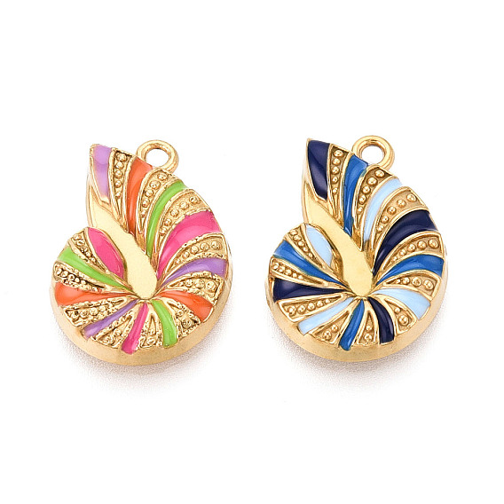 304 нержавеющей стальной эмали подвески, подвески в форме раковины, ионное покрытие (ip), реальный 18 k позолоченный