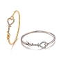 Crystal Rhinestone Heart Skeleton Key Bangle with Pad Lock Charm for Women