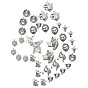 Tibetan Style Alloy Pendants, Mixed Shapes