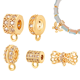 5 шт. 5 стили латунные микропаве прозрачные кубические циркониевые трубчатые дужки