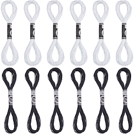 20 мотки 2 цвета 12 мулине для вышивания из металлизированного полиэстера, блестящие нитки для вышивки крестиком для рукоделия, ручная вышивка