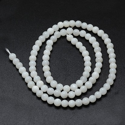 Natural White Moonstone Beads Strands, Round