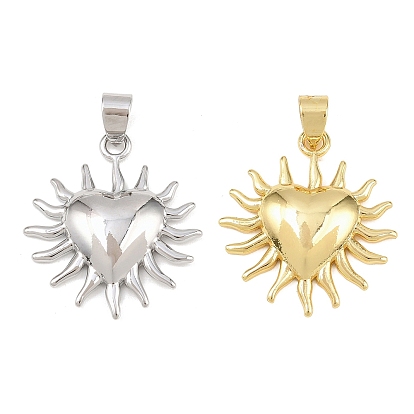 Латунные подвески, сердце солнце