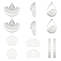201 Stainless Steel Open Back Bezel Pendants, For DIY UV Resin, Epoxy Resin, Pressed Flower Jewelry, Laser Cut