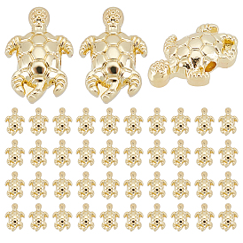 80Pcs Rack Plating Alloy Beads, Cadmium Free & Lead Free, Tortoise