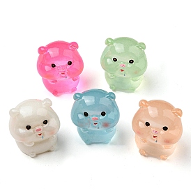 Luminous Resin Pig Display Decoration, Micro Landscape Decorations, Glow in the Dark