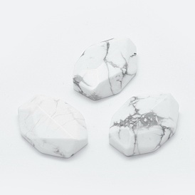 Cabochons howlite naturales, facetados, oval