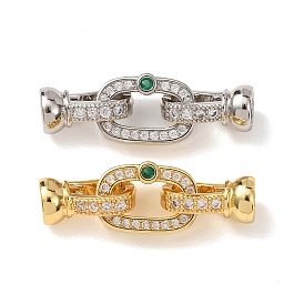 Латунные микро проложить кубического циркония раз за застежками, без кадмия и без свинца, стойки покрытие, долговечный, прямоугольные