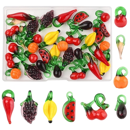 36 шт 9 стили подвески лэмпворк ручной работы, овощи и фрукты