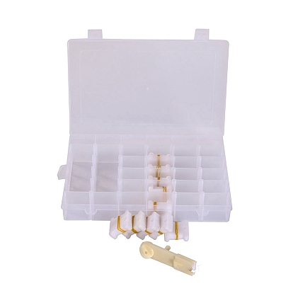 Bone-shaped Thread Winding Boards, with Transparent Plastic Storage Container, for Cross-Stitch, Sewing Craft