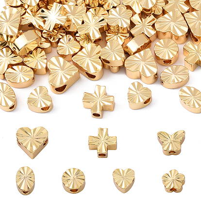 56 шт 7 стили латунные бусины, реальный 18 k позолоченный