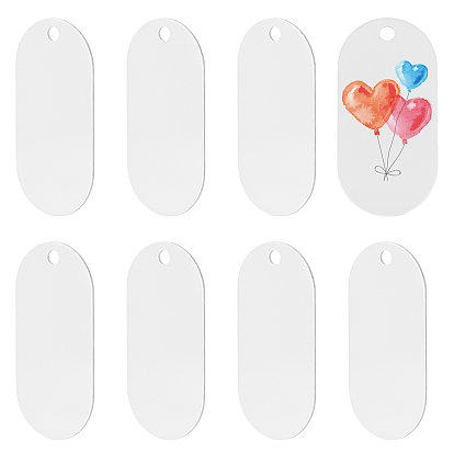 16Pcs Aluminium Pendant, Double-Sided Heat Transfer Printing Dog Tag Pendant, Stamping Blank Tag, Oval