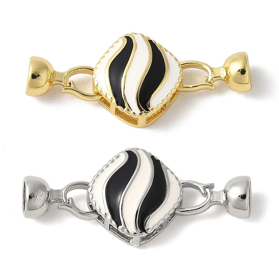 Застежки-застежки из латуни с эмалью, без свинца и без кадмия, долговечный, стойки покрытие, квадратный