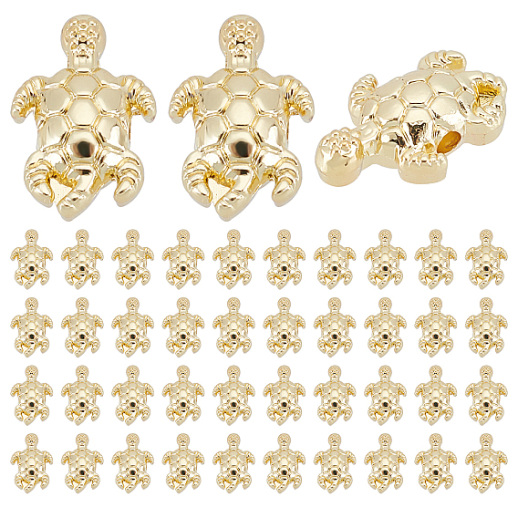 80Pcs Rack Plating Alloy Beads, Cadmium Free & Lead Free, Tortoise
