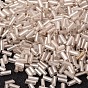 Glass Bugle Beads, Seed Beads, Clear, Silver-Lined