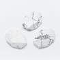 Natural Howlite Cabochons, Faceted, Oval