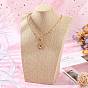Wooden Covered with Imitation Burlap Necklace Displays, 25x17x9.4cm
