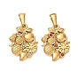 304 de acero inoxidable con colgantes de diamantes de imitación, Amuletos de frutas, revestimiento de iones (ip), dorado