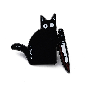 Halloween Killer Cat Aolly Brooch, Enamel Pins