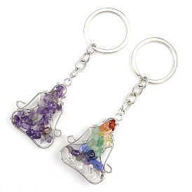 Hand-wound natural gravel crystal agate yoga keychain key chain bag pendant K13