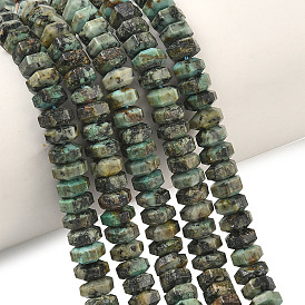 Бусы натуральная африканская бирюза (яшма), шестиугольные бусины хейши