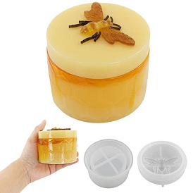 Column with Bee DIY Storage Box Silicone Molds, Decoration Making, Resin Casting Molds, For UV Resin, Epoxy Resin Jewelry Making
