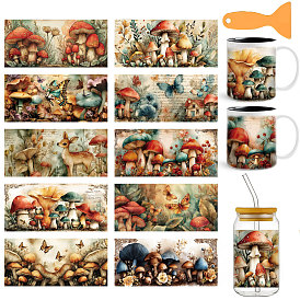 10шт. 10 стили ПВХ термотрансферная бумага для самостоятельного использования, для чашки УФ-сублимации