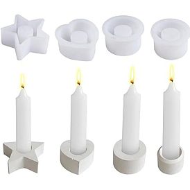 Silicone Candle Holder Molds, Resin Casting Molds, for UV Resin, Epoxy Resin Craft Making, White