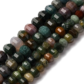 Природного индийского агата бисер нитей, граненые, тыква