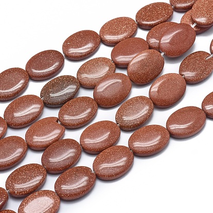 Synthetic Goldstone Beads Strands, Oval