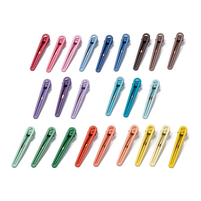 Spray Painted Alloy Alligator Hair Clips Sets, Matte Style