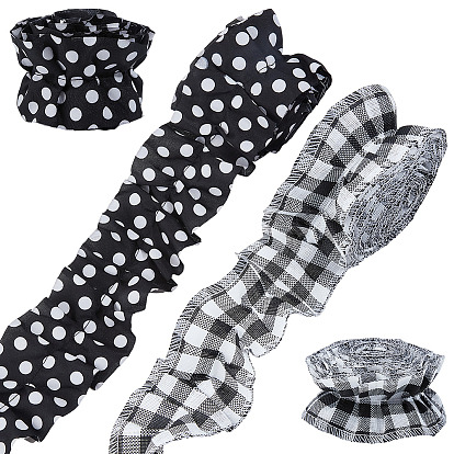 6 рулоны 2 стили полиэстеровых гофрированных лент, тканевый ремешок для одежды и аксессуаров